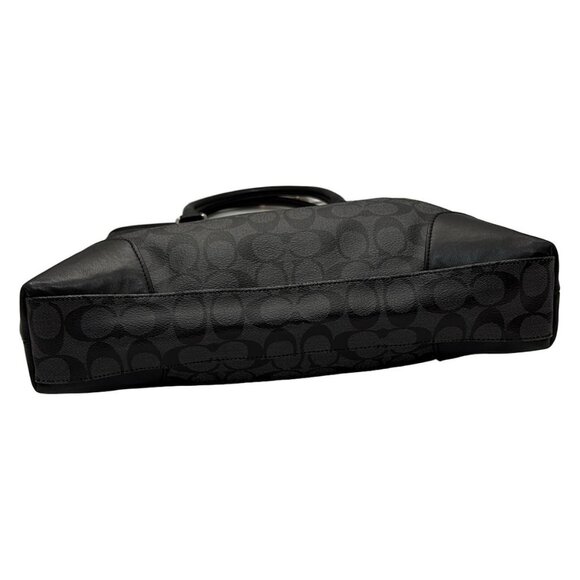 Auth COACH Signature F71103 Black Dark Gray PVC Leather - Handbag - Picture 5 of 9